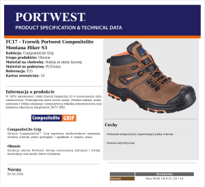 Trzewiki montana hiker fc17 s3 hro portwest