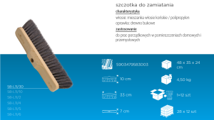 Szczotka do zamiatania 30 cm włosie końskie befaszczot