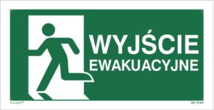 Znak WYJŚCIE EWAKUACYJNE W LEWO
