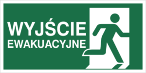 Znak WYJŚCIE EWAKUACYJNE W PRAWO